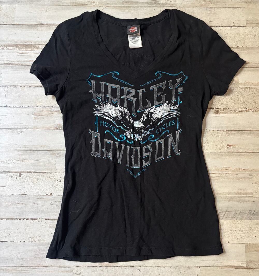 Harley Davidson Motorcycle Eagles Nest CA Womens Top sz M